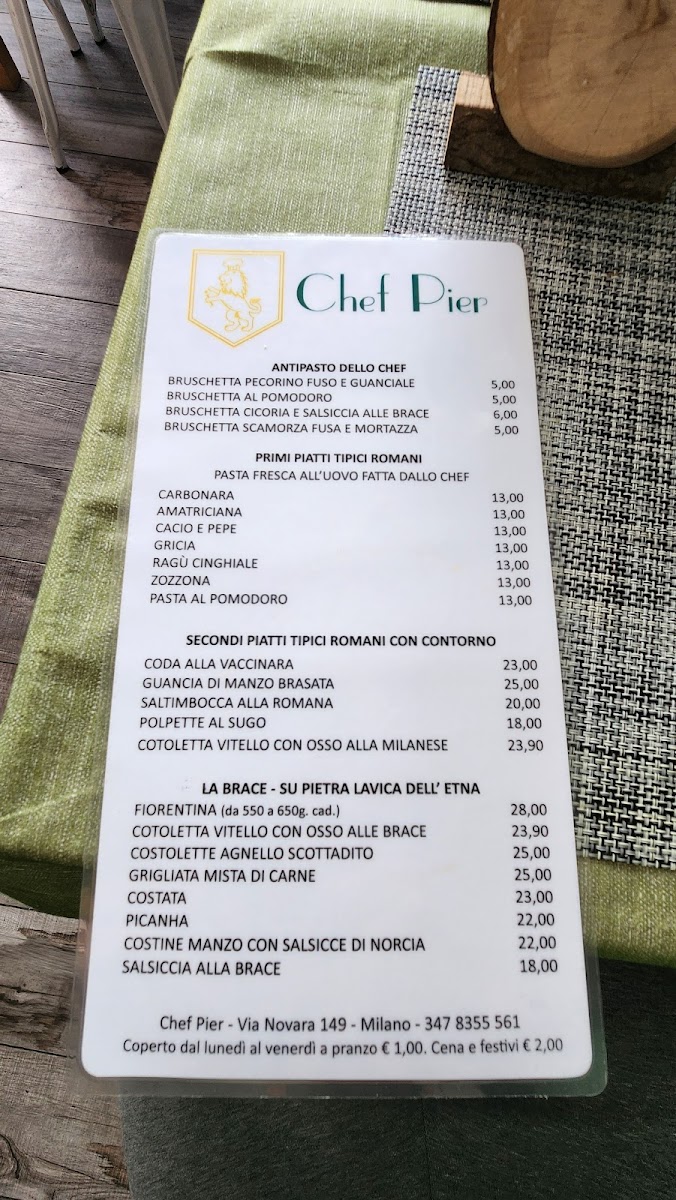 Menu Chef Pier - Trattoria Romana E Gastronomia-5