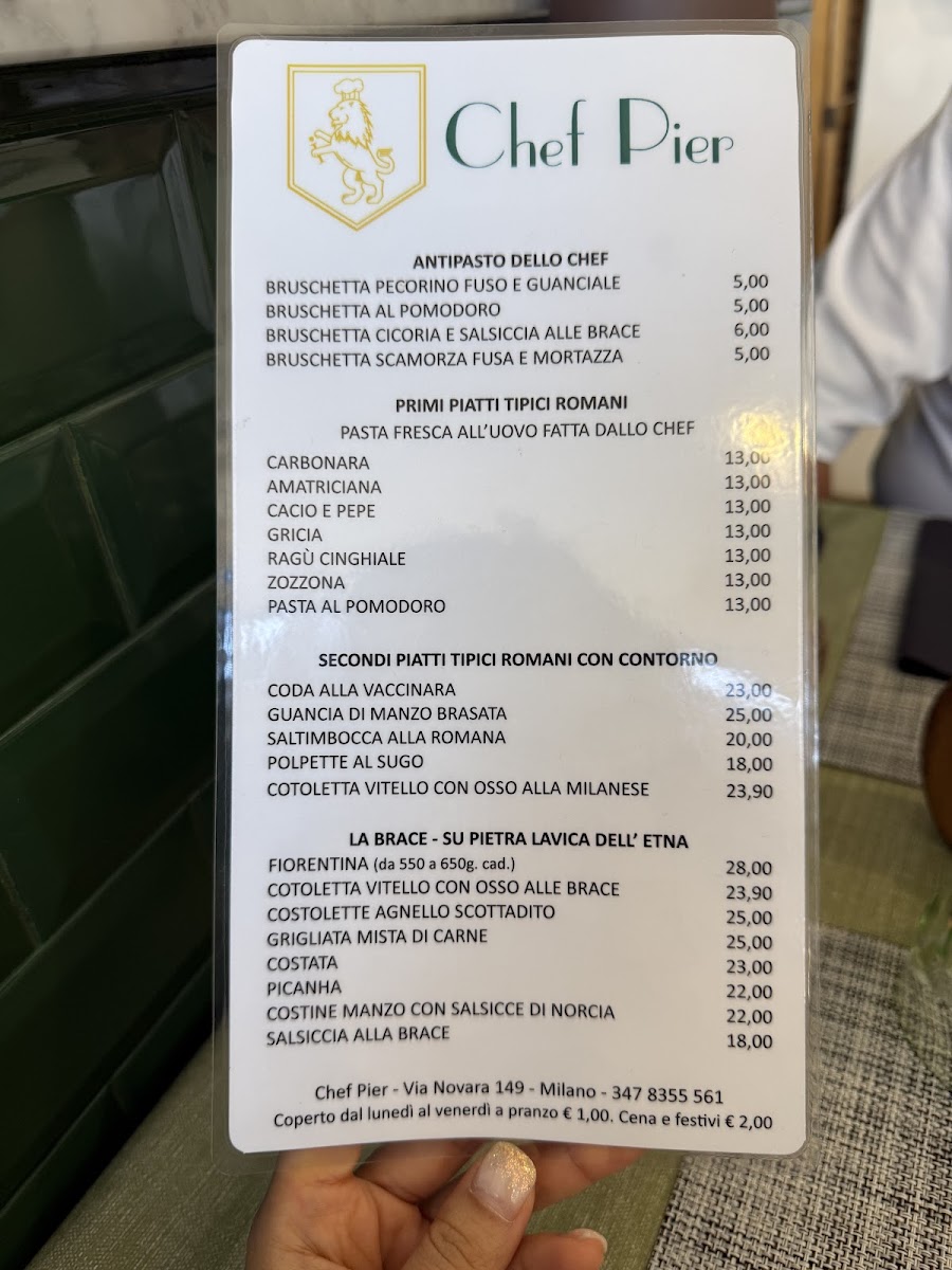 Menu Chef Pier - Trattoria Romana E Gastronomia-7