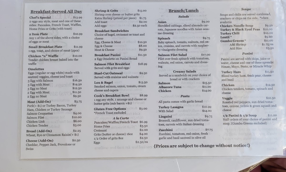 Menu Chef Sara's Cafe-2