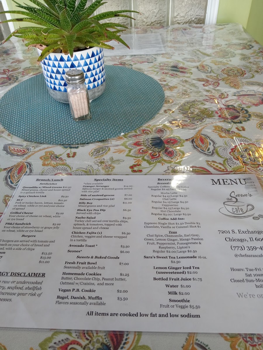 Menu Chef Sara's Cafe-4
