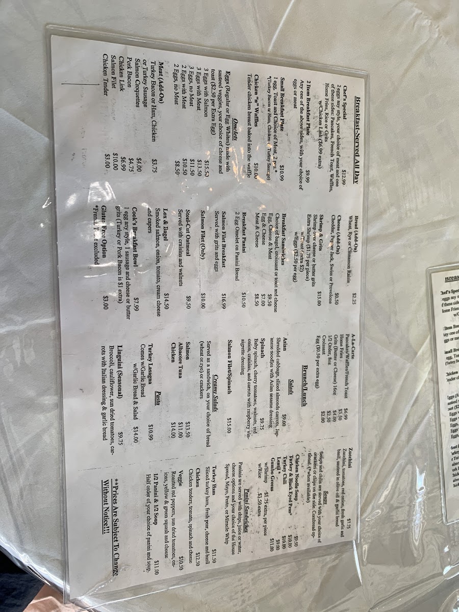 Menu Chef Sara's Cafe-5