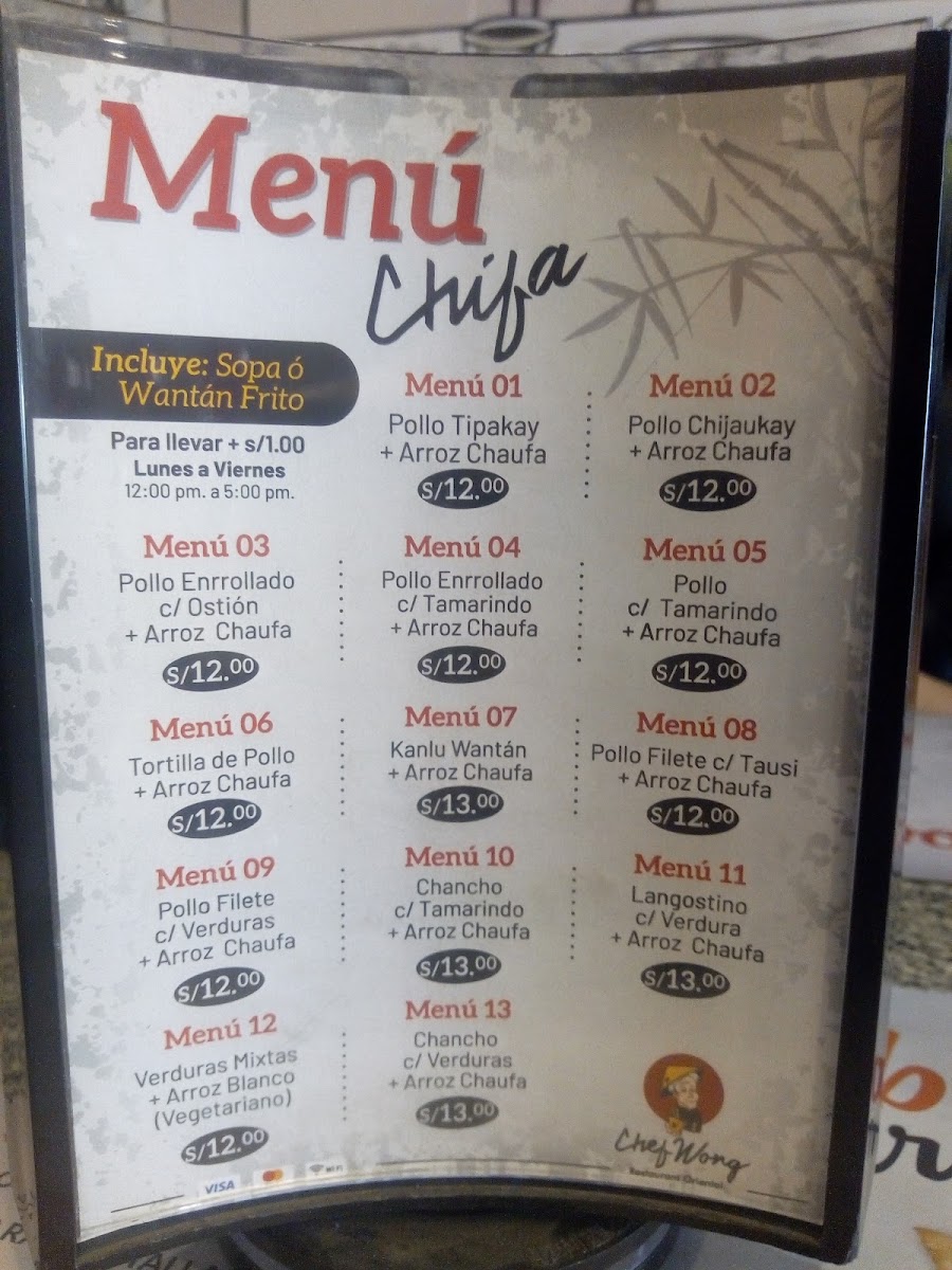 Menu Chef Wong-10