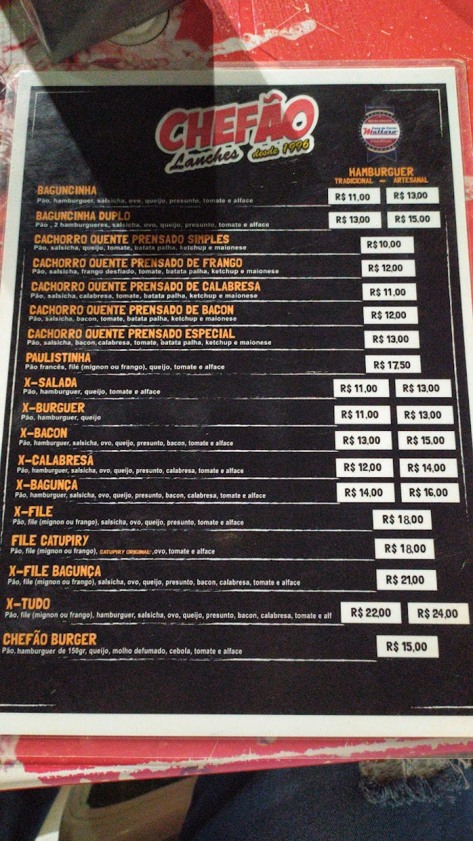 Menu Chefão Lanches-2