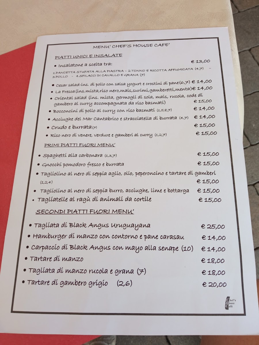 Menu Chef's House Cafè-2