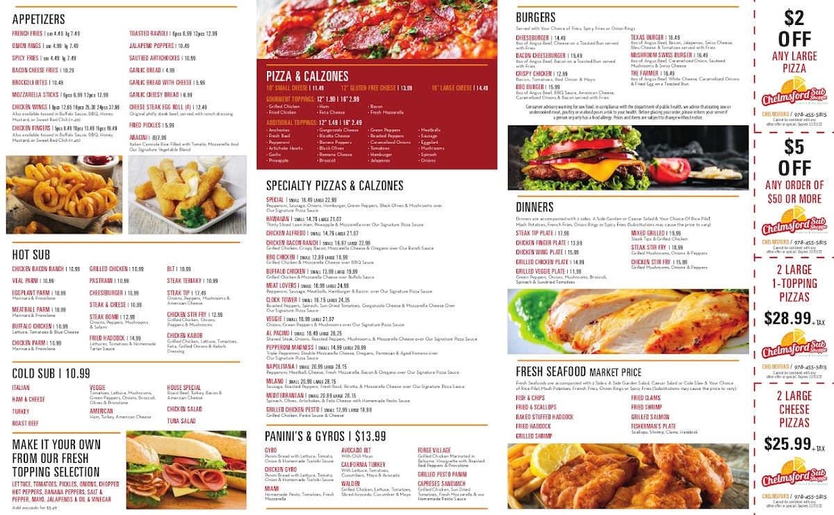 Menu Chelmsford Sub Shoppe-1