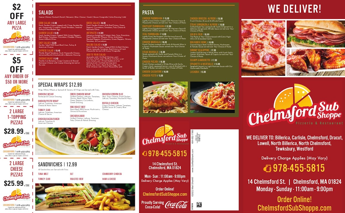 Menu Chelmsford Sub Shoppe-3
