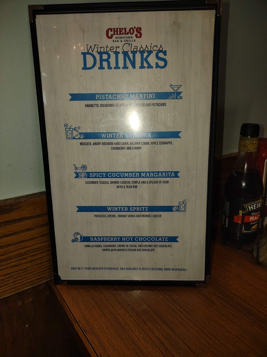 Menu Chelo's Hometown Bar & Grille - Woonsocket-1