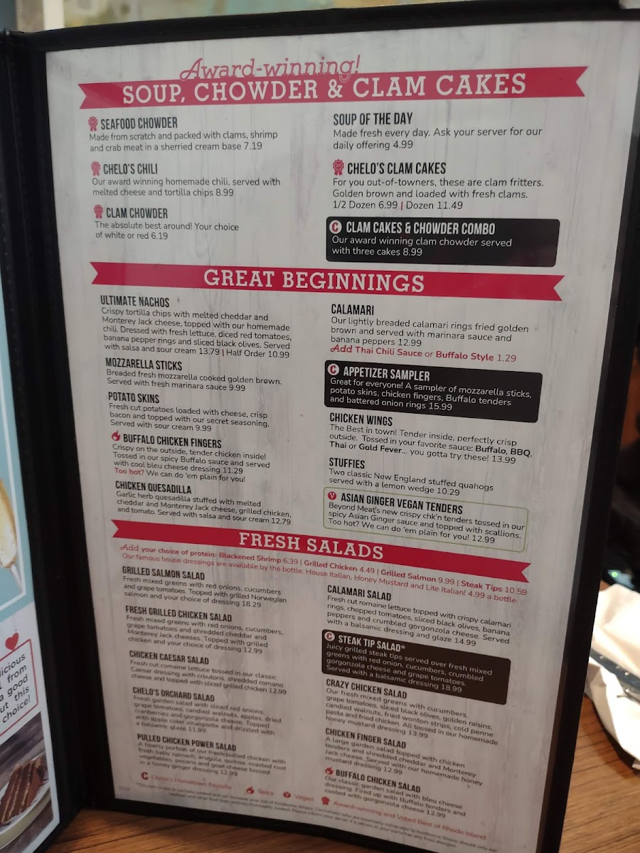 Menu Chelo's Hometown Bar & Grille - Woonsocket-2