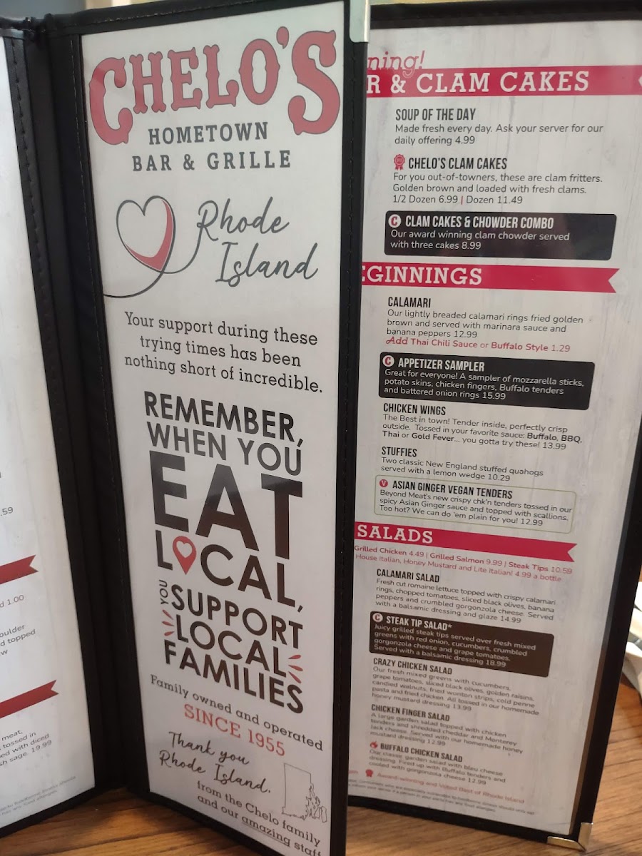 Menu Chelo's Hometown Bar & Grille - Woonsocket-3