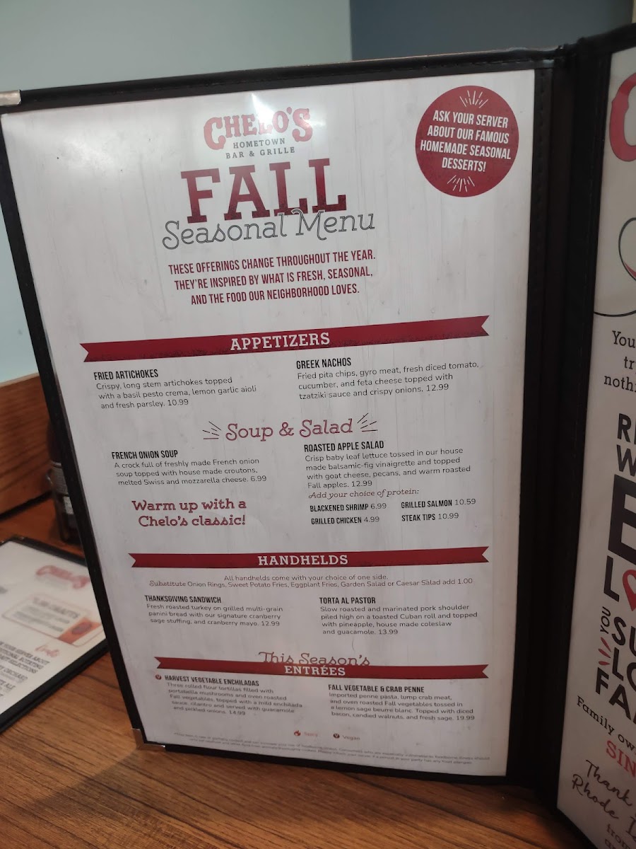 Menu Chelo's Hometown Bar & Grille - Woonsocket-5