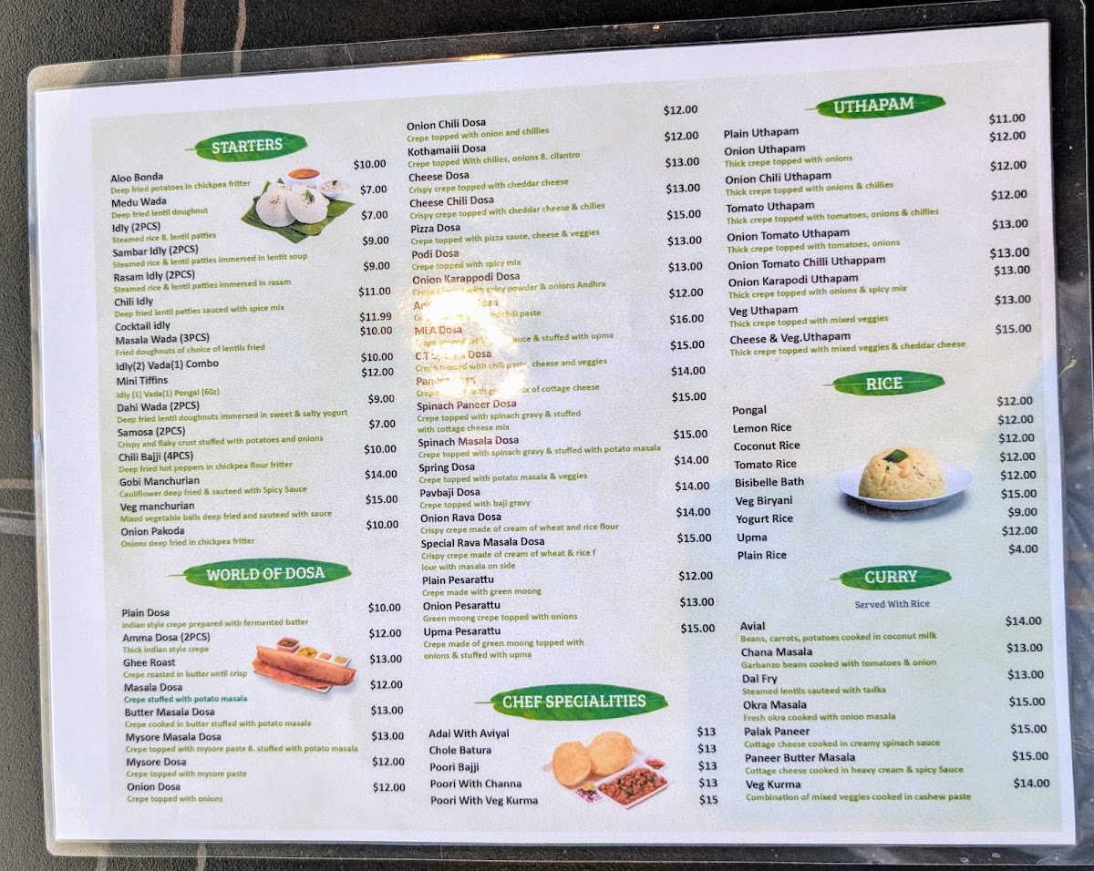 Menu Chennai Dosa Hut Vegetarian Restaurant & Indian Food-4