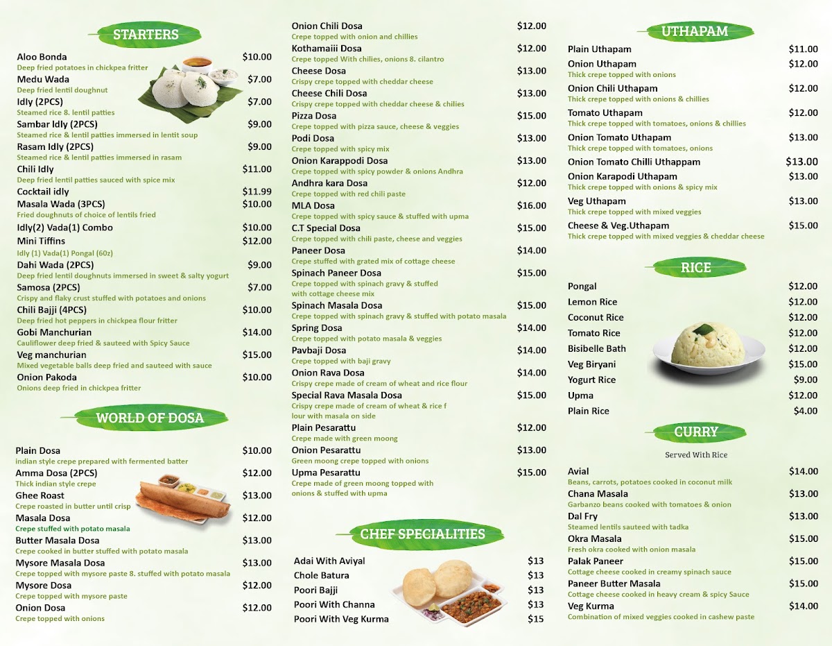 Menu Chennai Dosa Hut Vegetarian Restaurant & Indian Food-6
