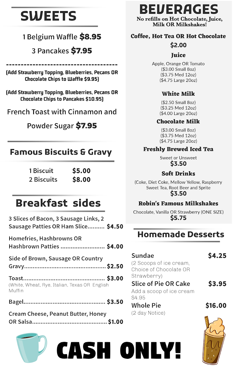 Menu Cheryl's Diner-1