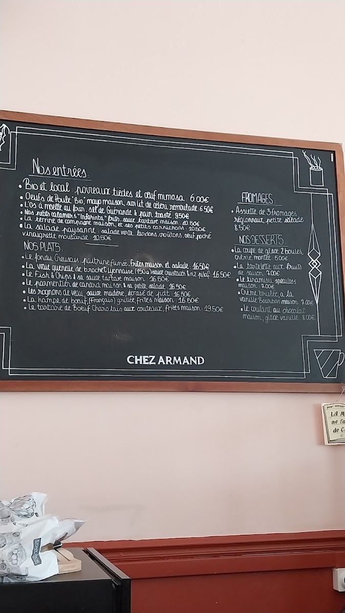 Menu Chez Armand Le Bistrot Art Déco À Aubusson-2