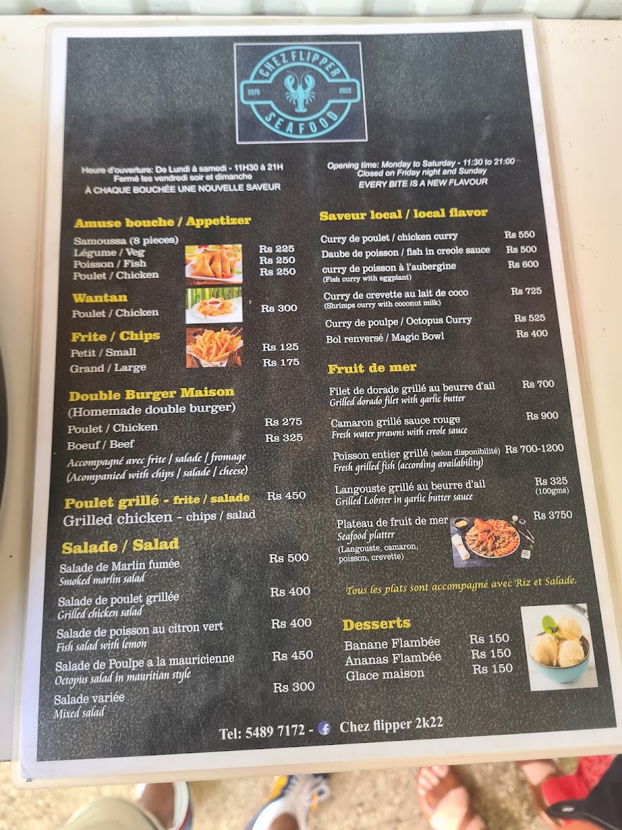 Menu Chez Flipper 2K22-1