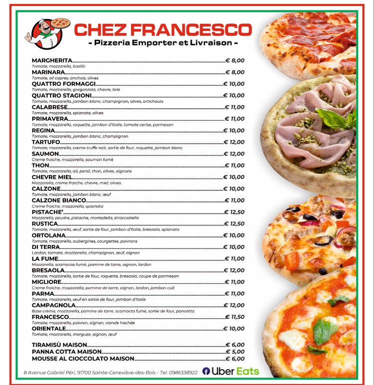Menu Chez Francesco-1