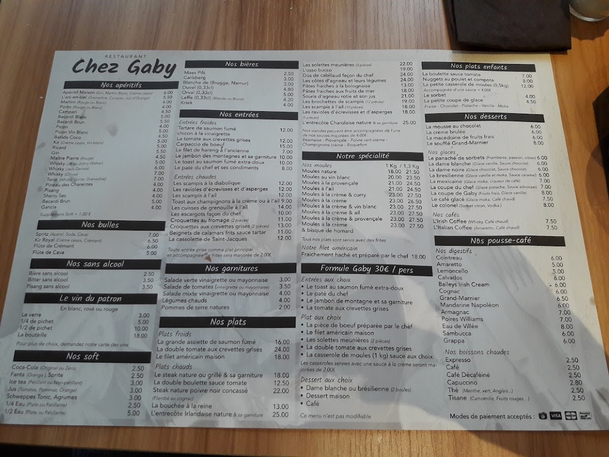 Menu Chez Gaby Wépion-4