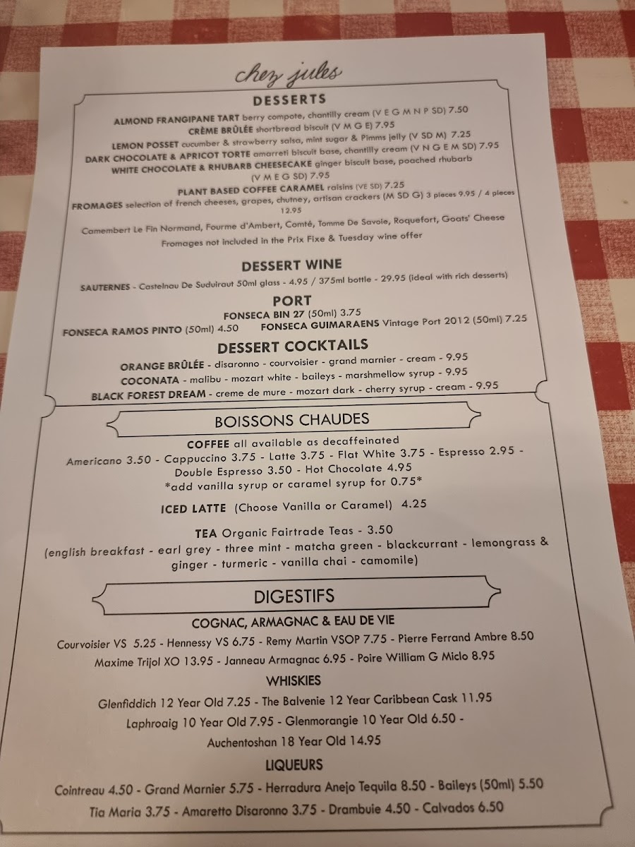Menu Chez Jules In Chester-1