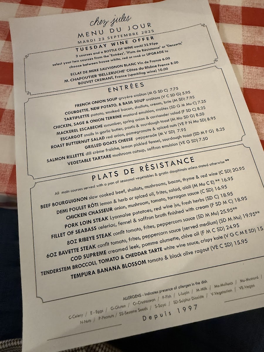 Menu Chez Jules In Chester-7