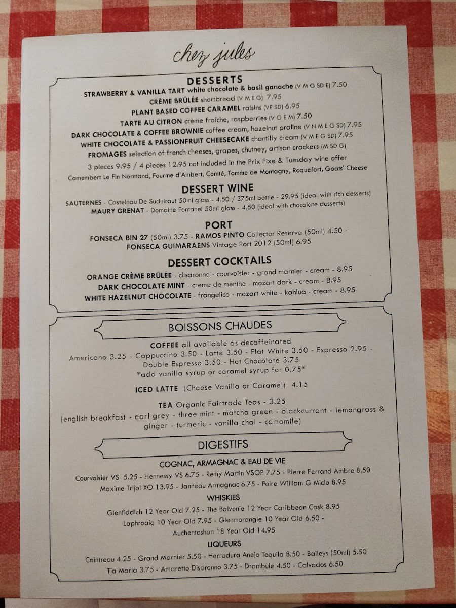 Menu Chez Jules In Chester-8