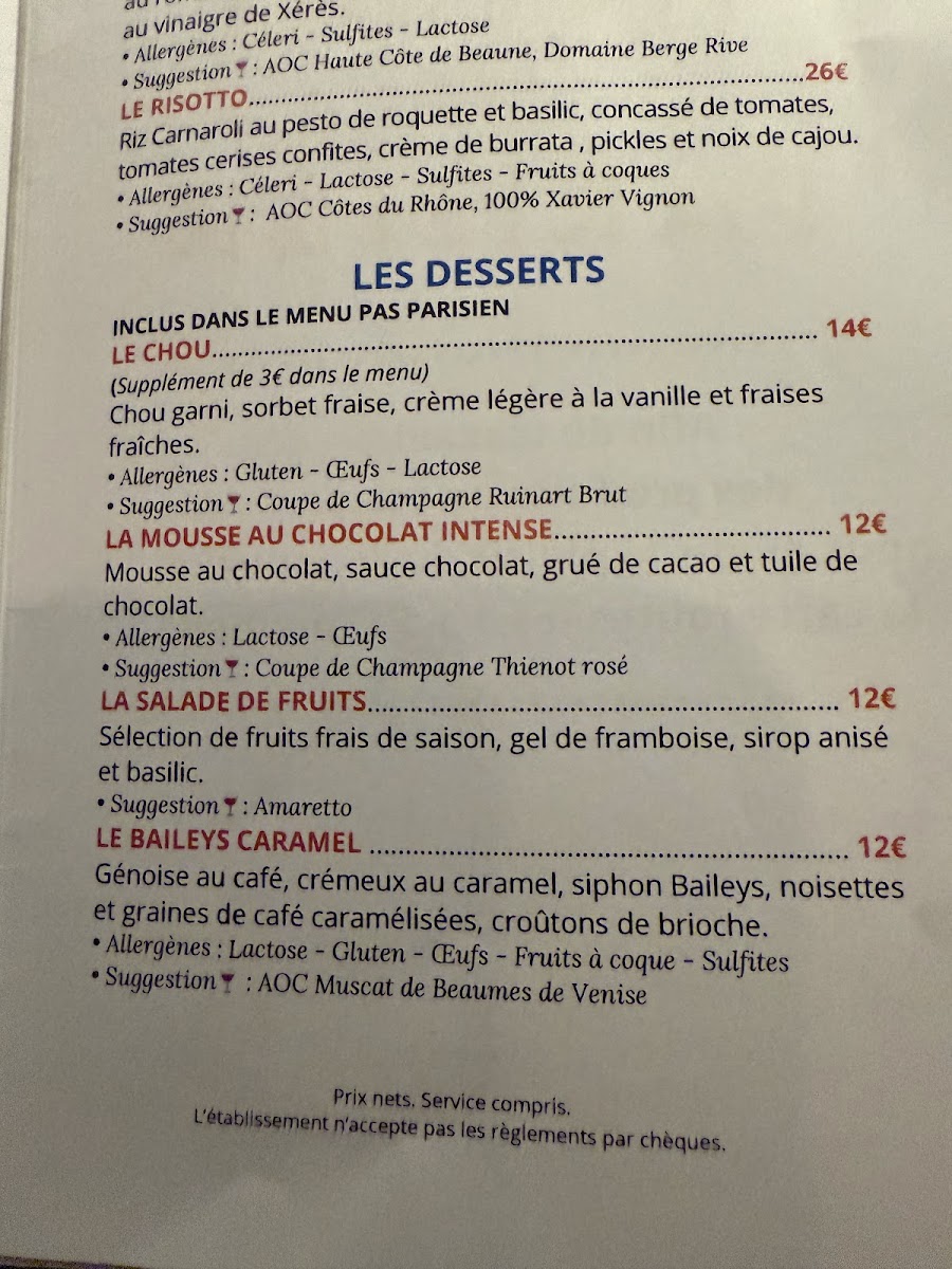 Menu Chez Mimi - Bistrot Pas Parisien-1