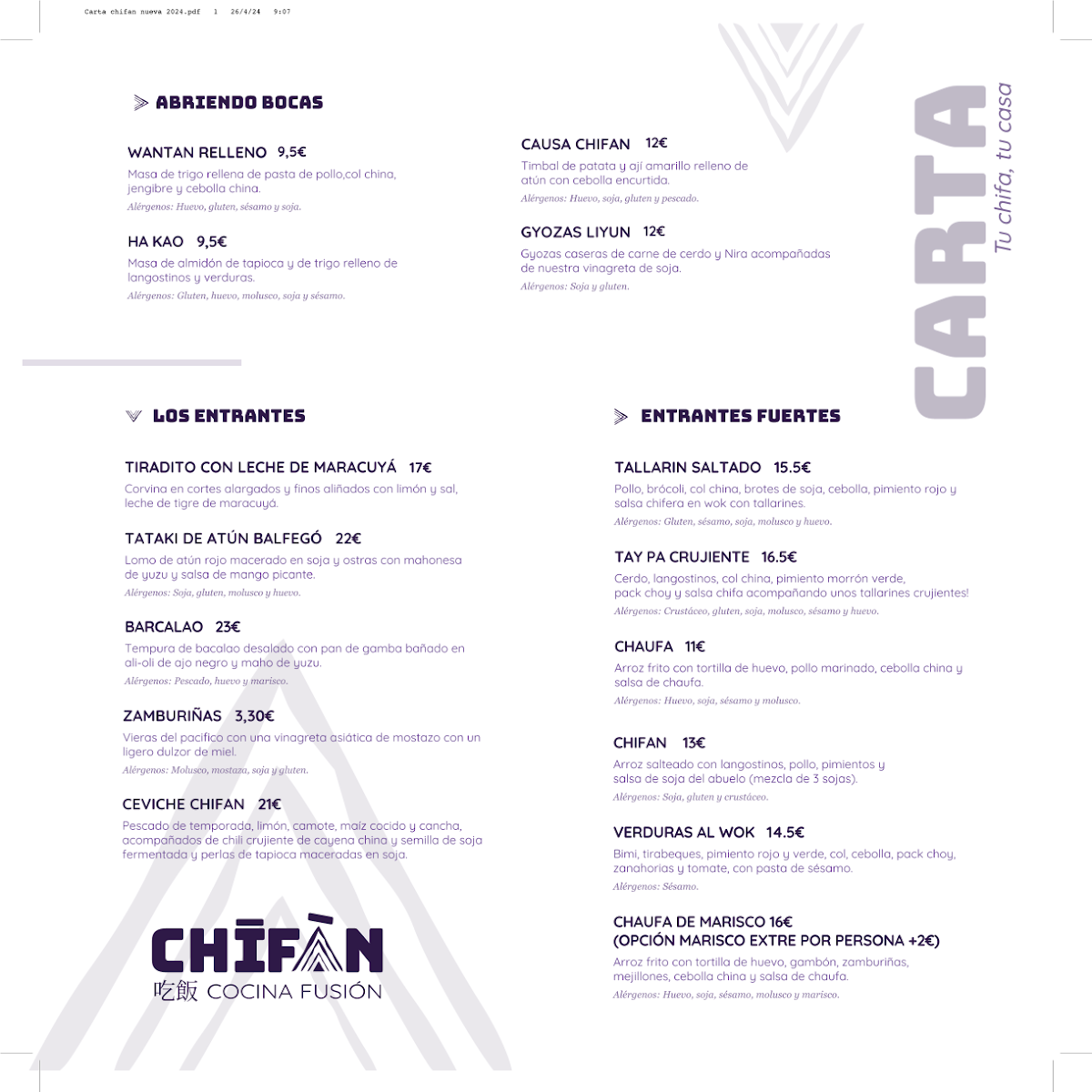 Menu Chīfàn-2