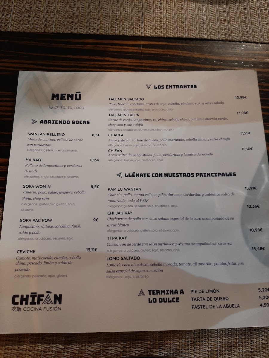 Menu Chīfàn-3