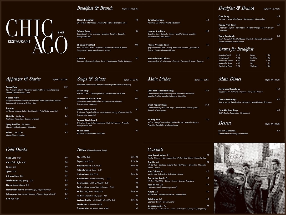 Menu Chicago Bar & Restaurant-1