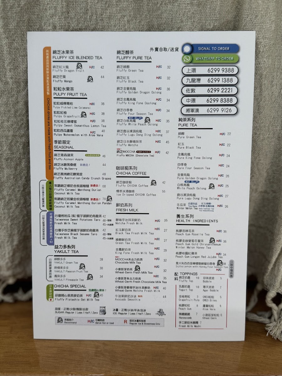 Menu Chicha 茶痴 - 上環店-10