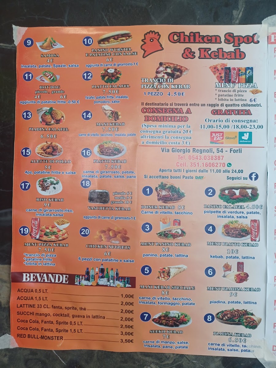 Menu Chicken. Spot. ___ Pizza & Doner Kebab-2