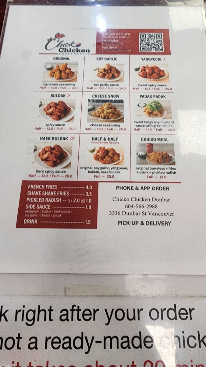 Menu Chicko Chicken Dunbar-8