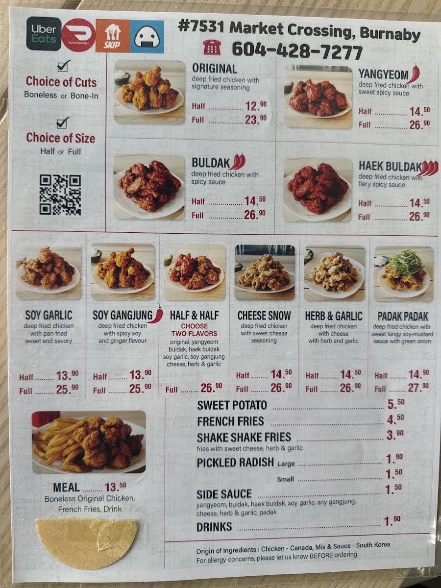 Menu Chicko Chicken (Market Crossing)-1
