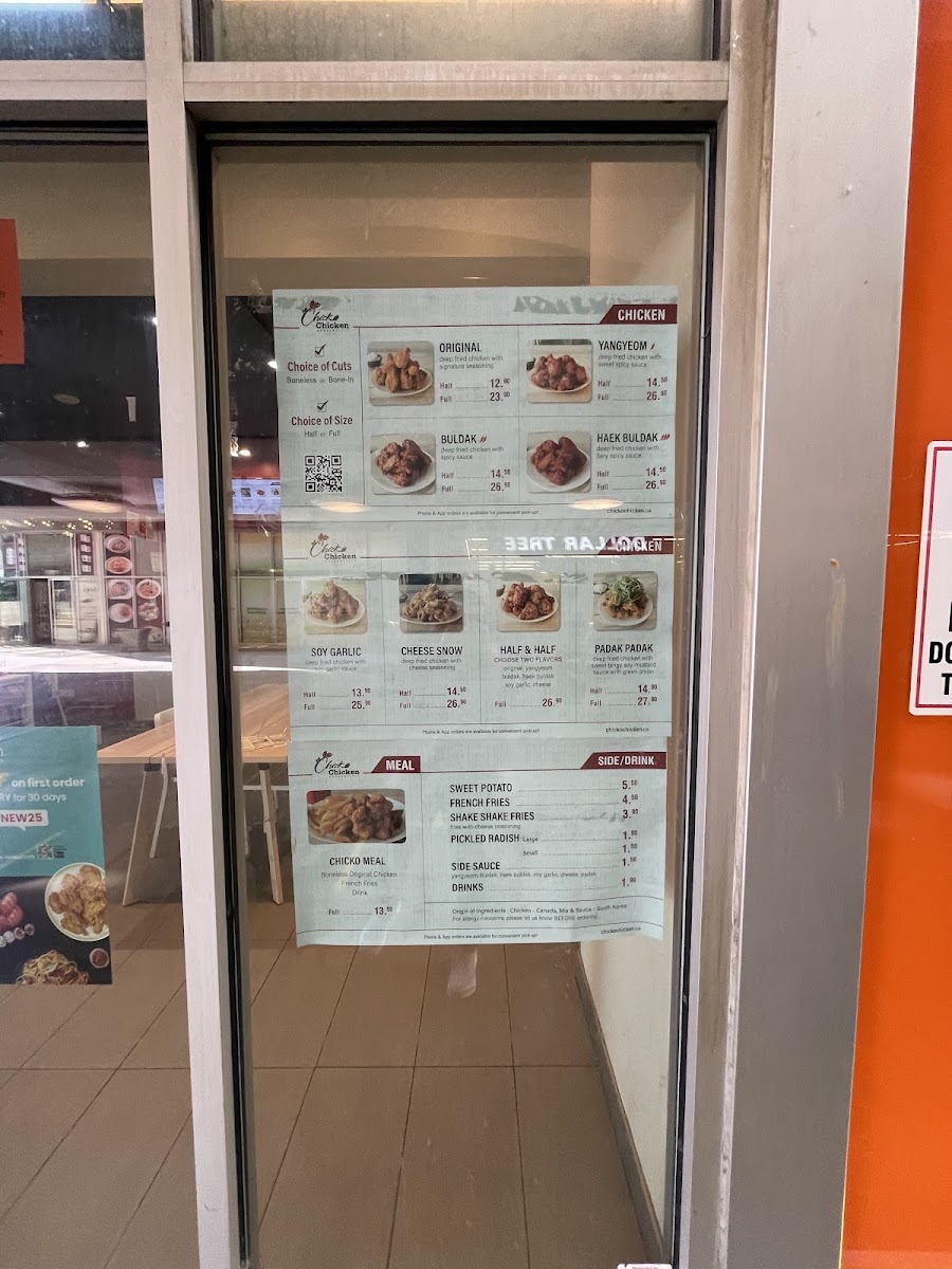 Menu Chicko Chicken New Westminster Skytrain-10