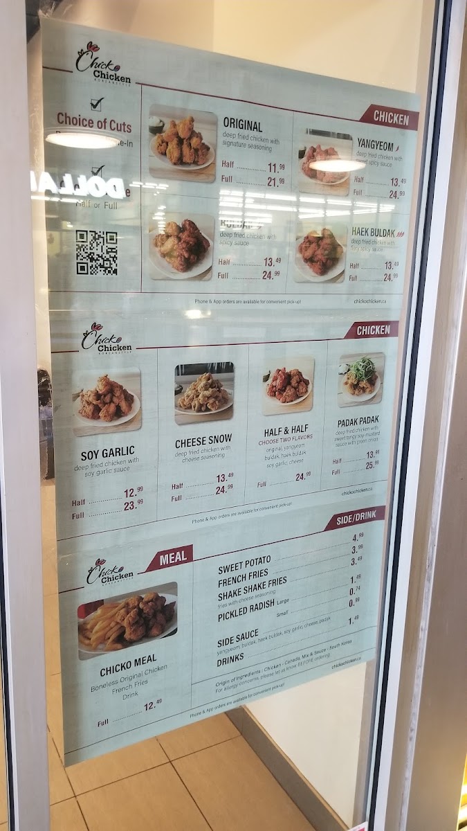 Menu Chicko Chicken New Westminster Skytrain-5