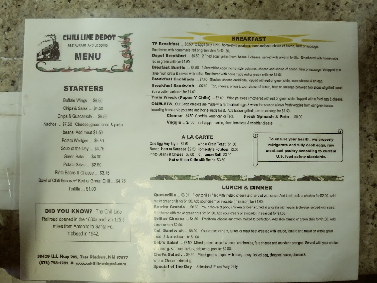 Menu Chili Line Depot-3