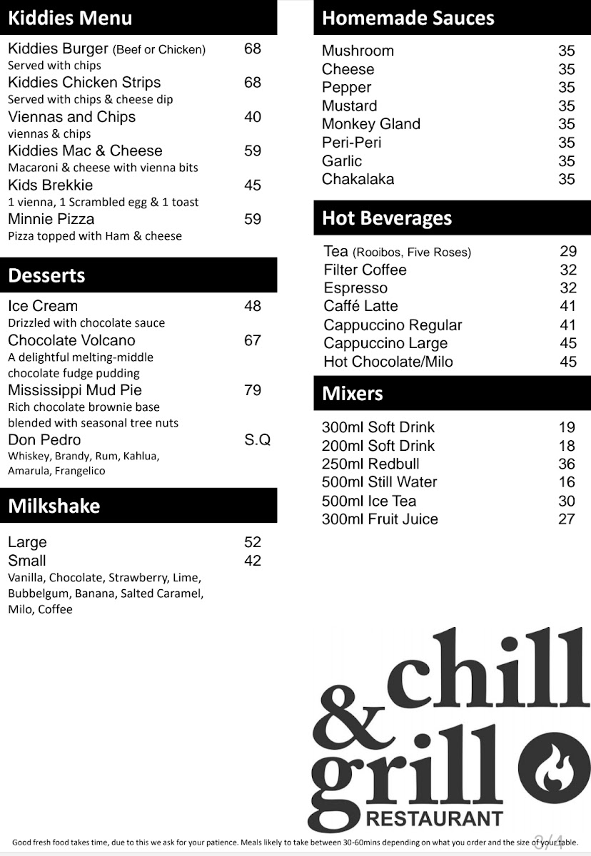 Menu Chill&grill Restaurant-2