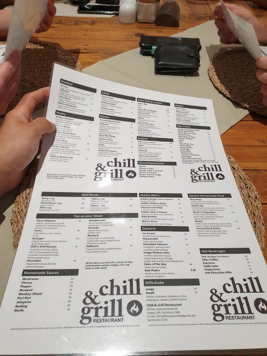 Menu Chill&grill Restaurant-4