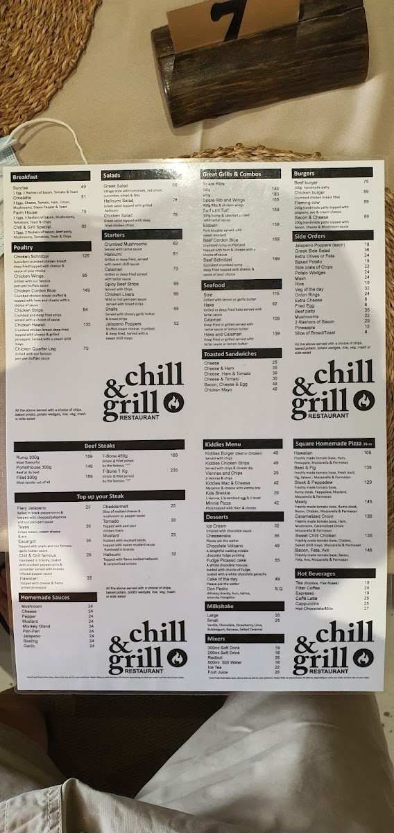 Menu Chill&grill Restaurant-5