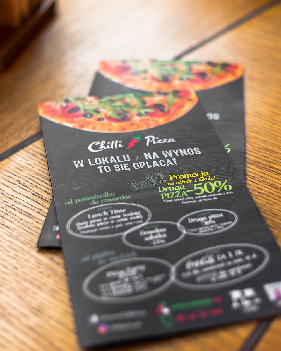 Menu Chilli Pizza Pizzeria Białystok Słonecznikowa 2-5