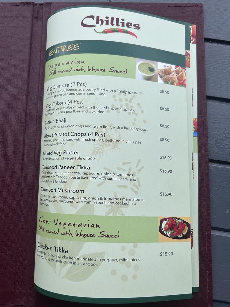 Menu Chillies Indian And Nepalese Restaurant-10
