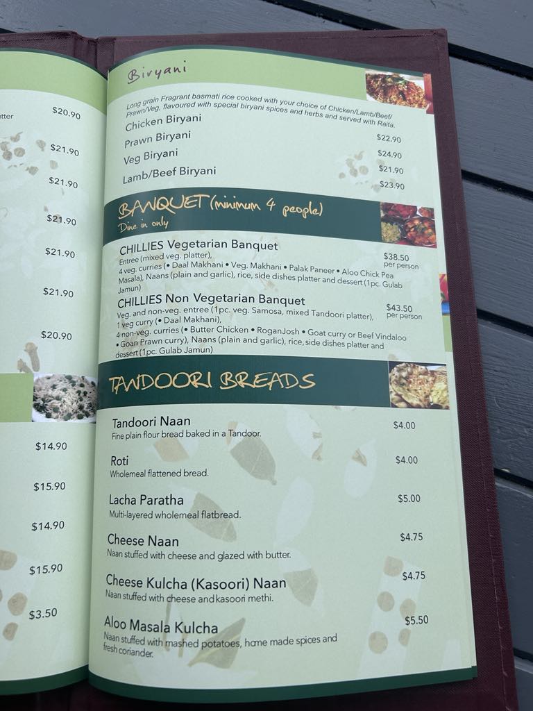 Menu Chillies Indian And Nepalese Restaurant-8