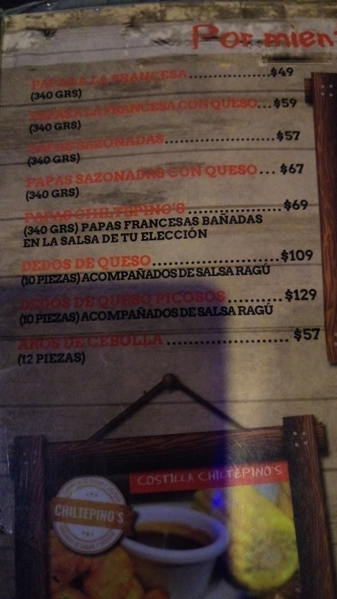 Menu Chiltepino's Wings Pabellón Misiones-8