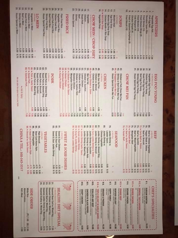 Menu China 8-1