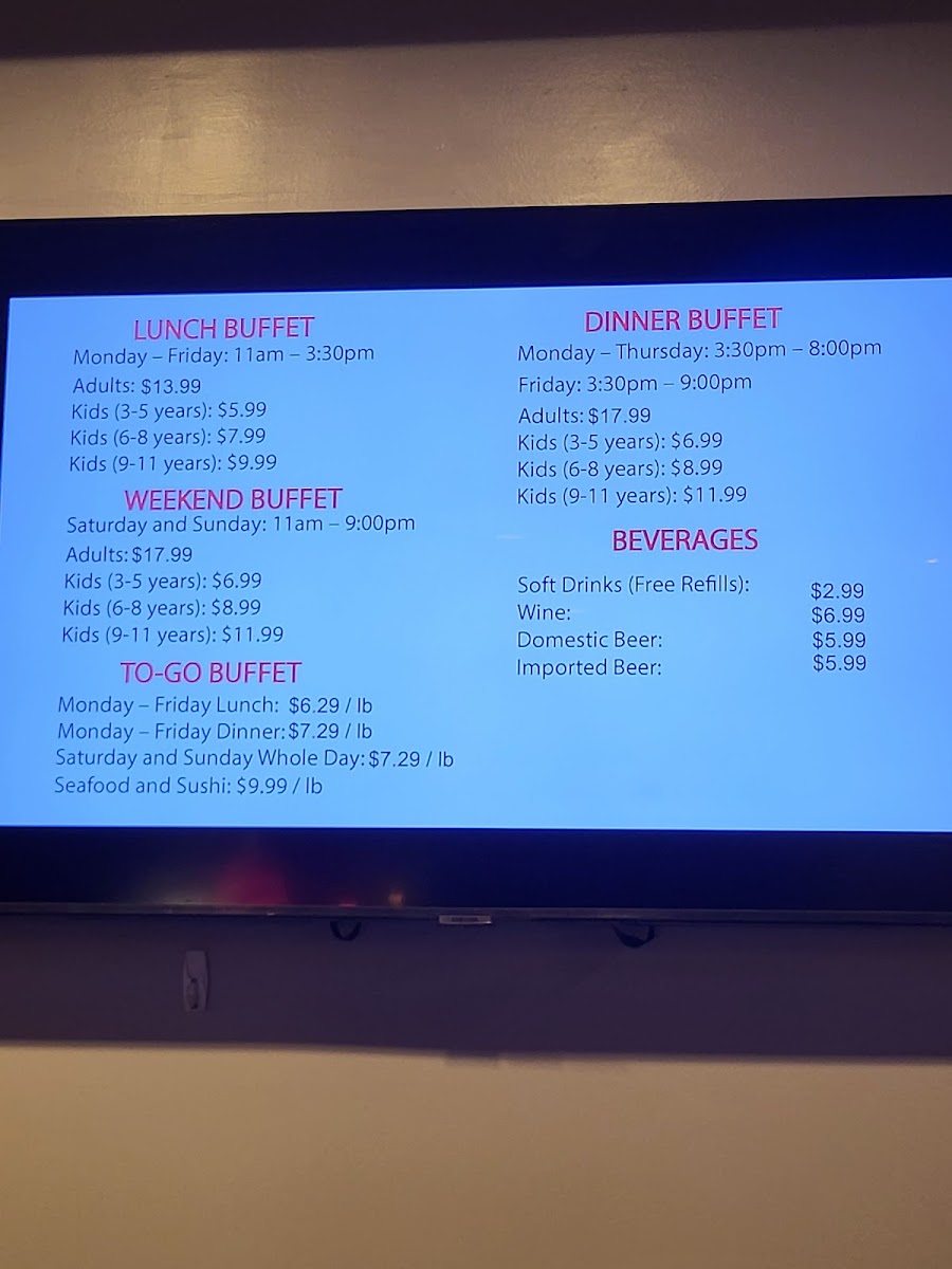 Menu China Buffet-1