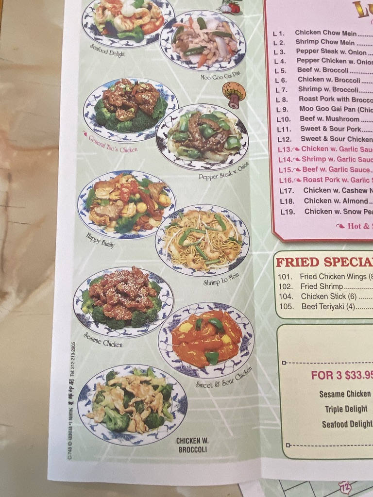 Menu China Dragon 3-3
