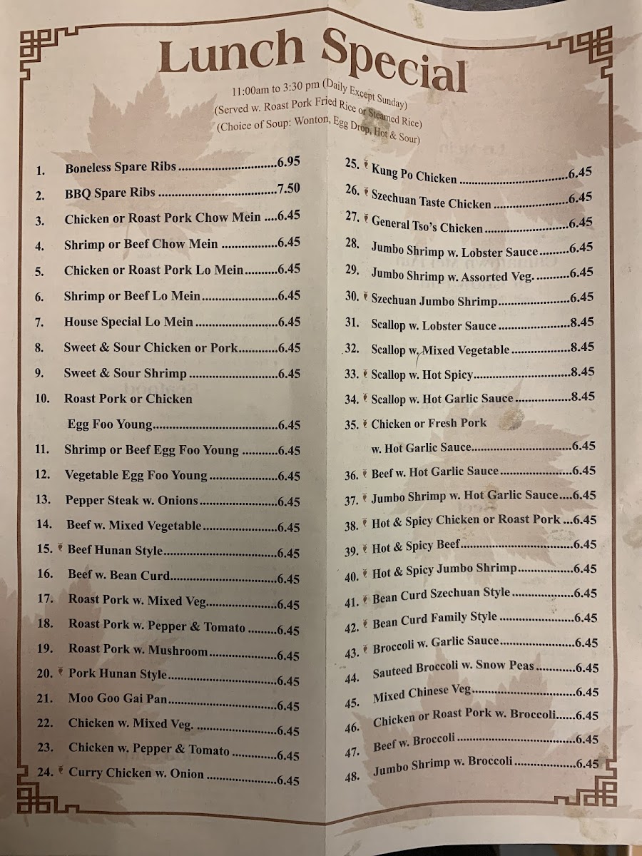 Menu China May-3