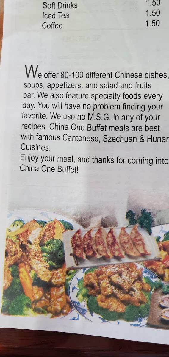 Menu China One Buffet-2