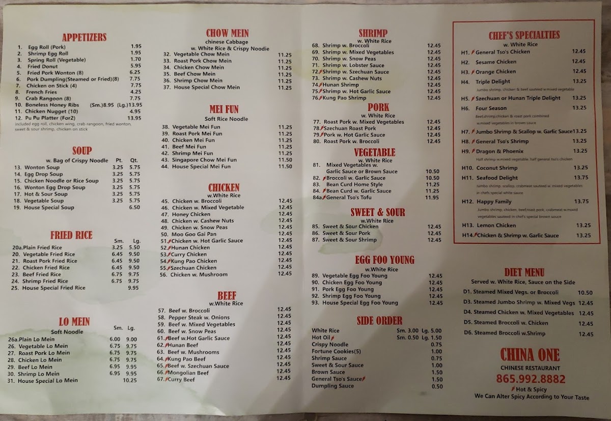 Menu China One-1