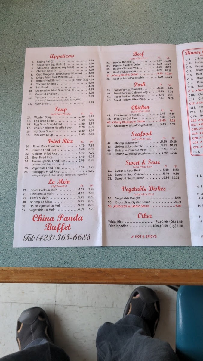 Menu China Panda Buffet-6