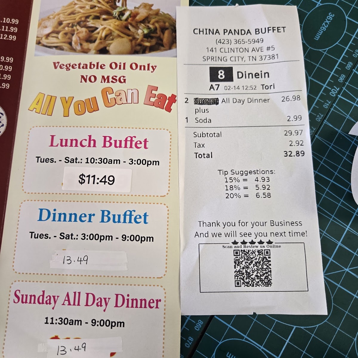 Menu China Panda Buffet-9